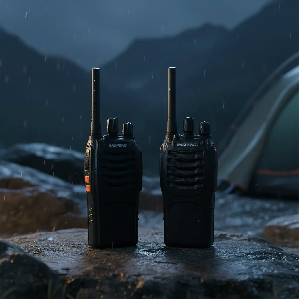 Par de Walkie-Talkie  Baofeng BF-888S com Auriculares - Distância 3 a 10 km