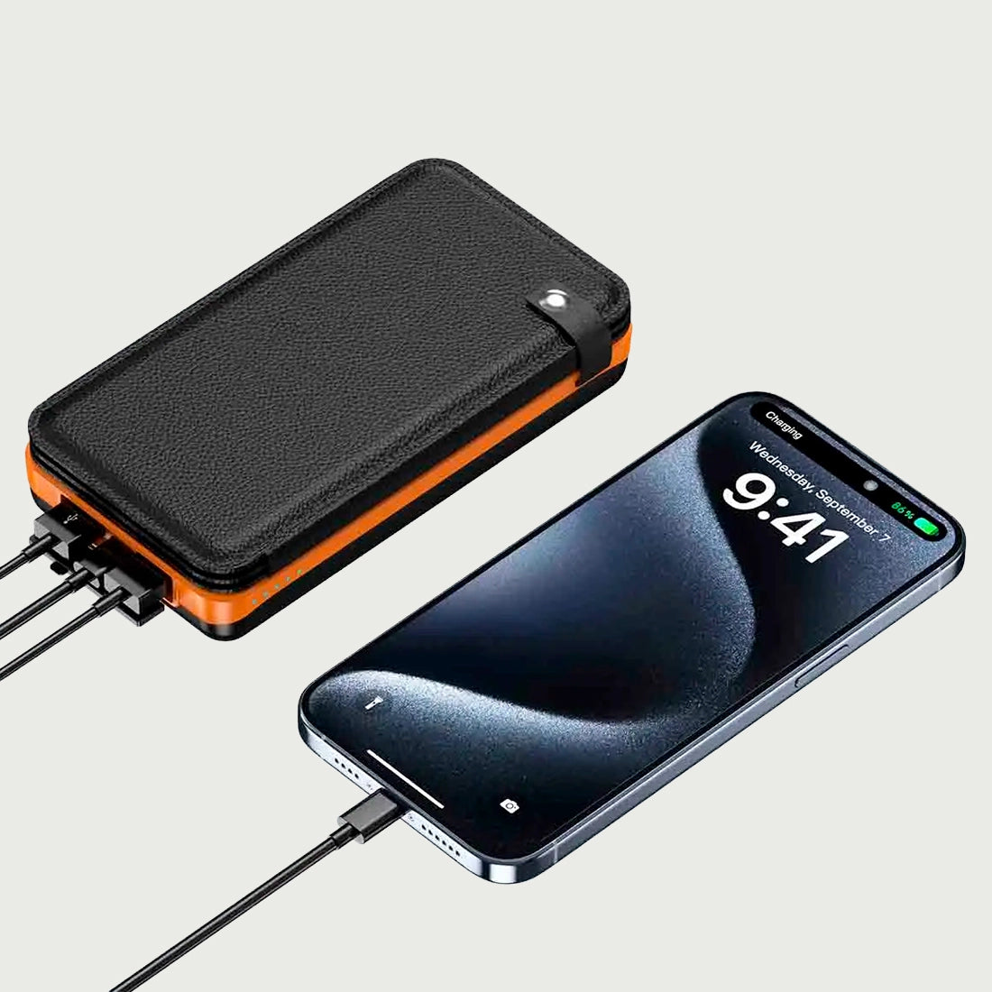 Powerbank Solar Dobrável 25.000 mAh com 4 Painéis e Lanterna LED