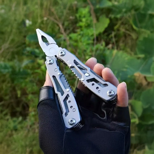 Alicate Multifuncional para Emergências Dobrável em Aço Inoxidável