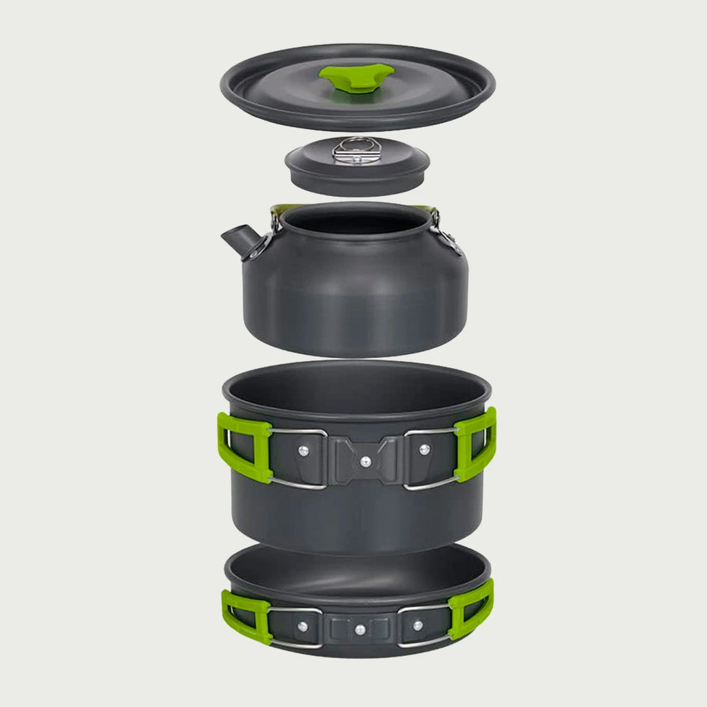 Kit de Cozinha de Sobrevivência Completo com Chaleira 1.1L