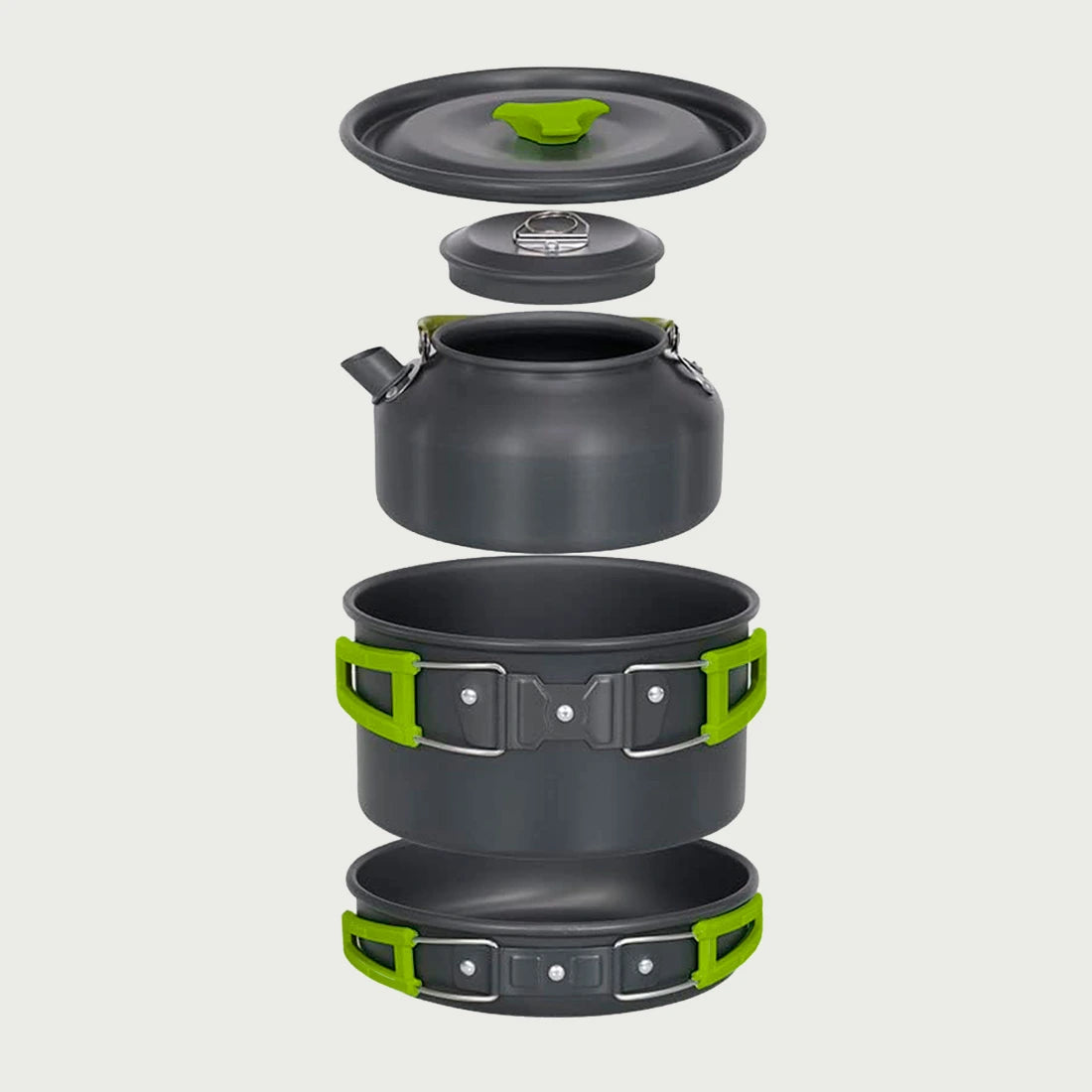 Kit de Cozinha de Sobrevivência Completo com Chaleira 1.1L