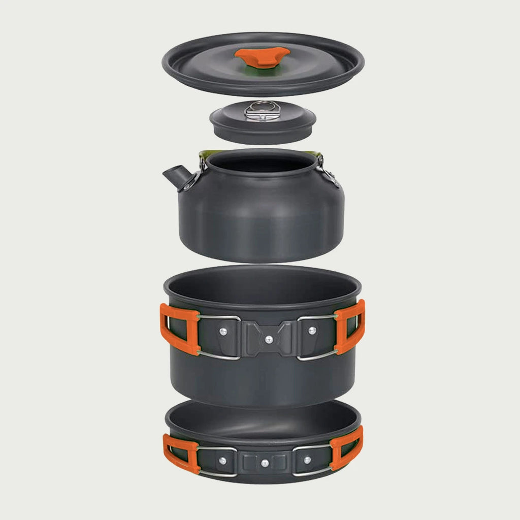 Kit de Cozinha de Sobrevivência Completo com Chaleira 1.1L