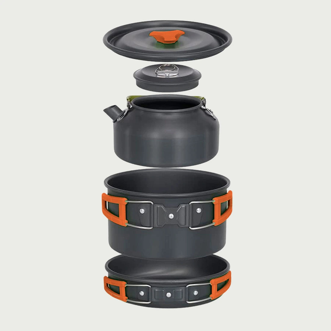 Kit de Cozinha de Sobrevivência Completo com Chaleira 1.1L