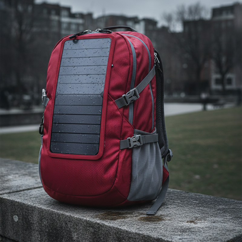 Mochila Solar Dobrável 30L com Painel Solar Removível 6.5W