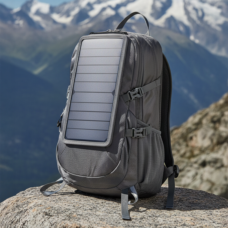Mochila Solar Dobrável 30L com Painel Solar Removível 6.5W