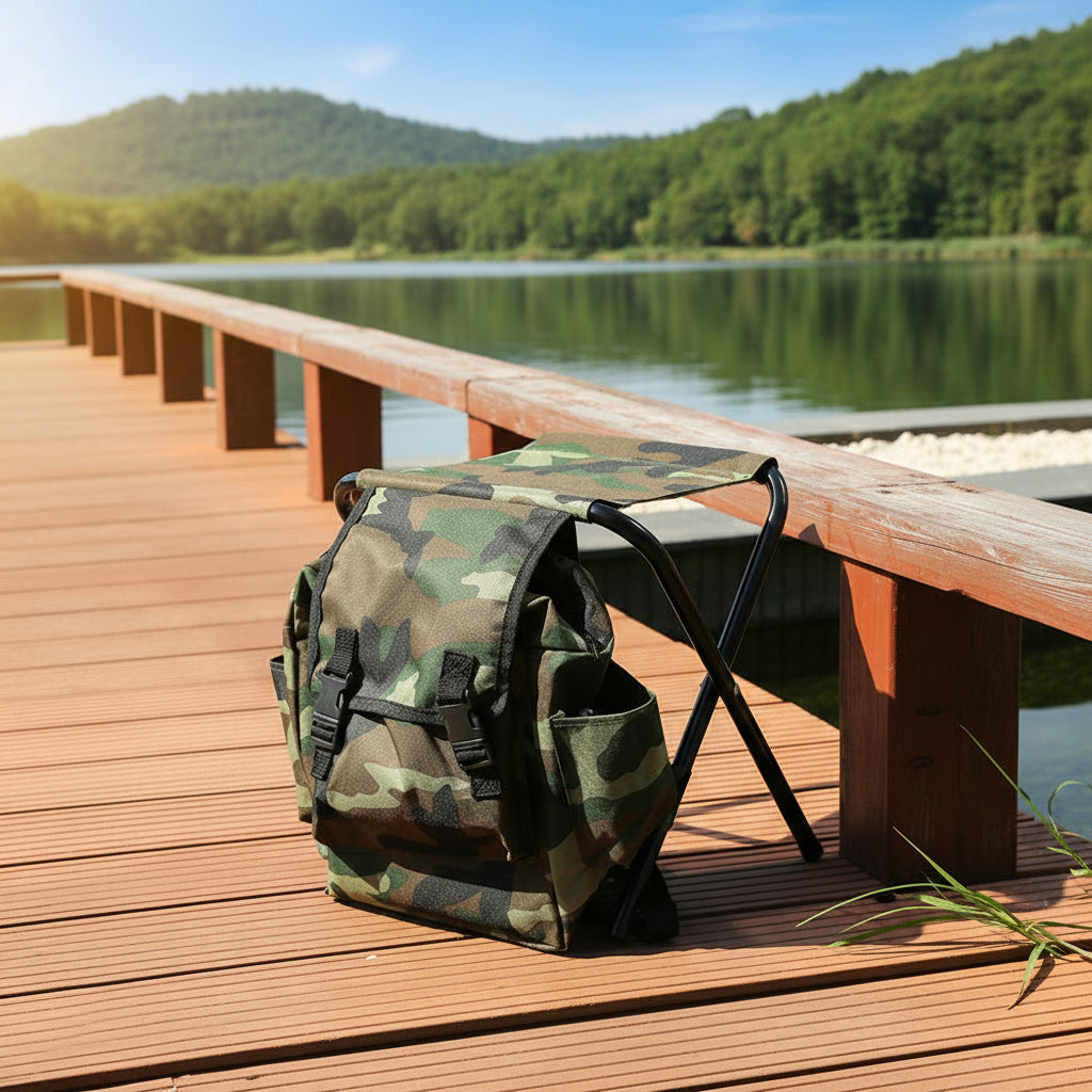 Mochila 2-em-1 com Banco Dobrável Integrado