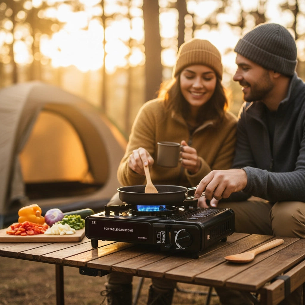 Fogão Portátil a Gás com Sistema de Segurança Automático