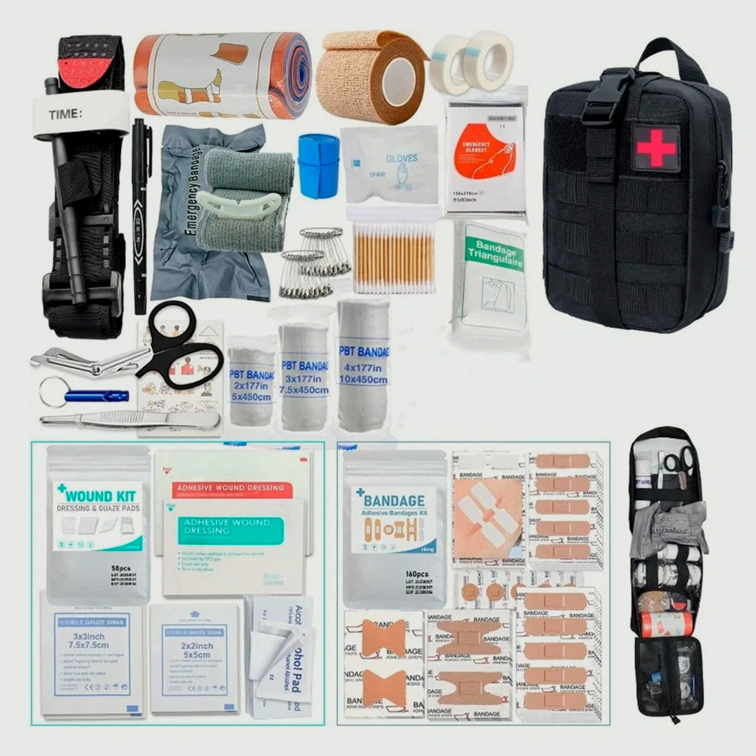 Mala com Kit de Primeiros Socorros Profissional 363 Peças