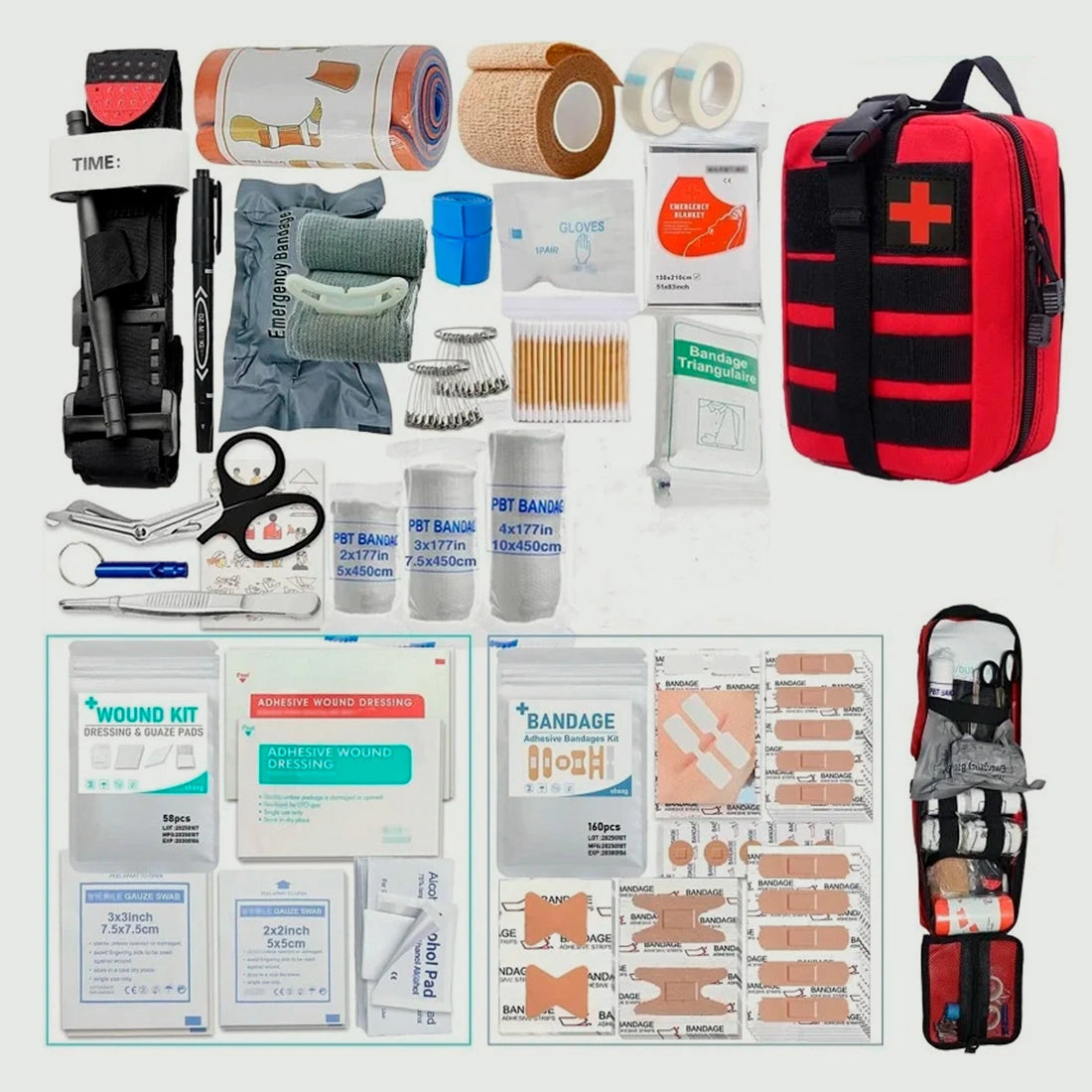 Mala com Kit de Primeiros Socorros Profissional 363 Peças