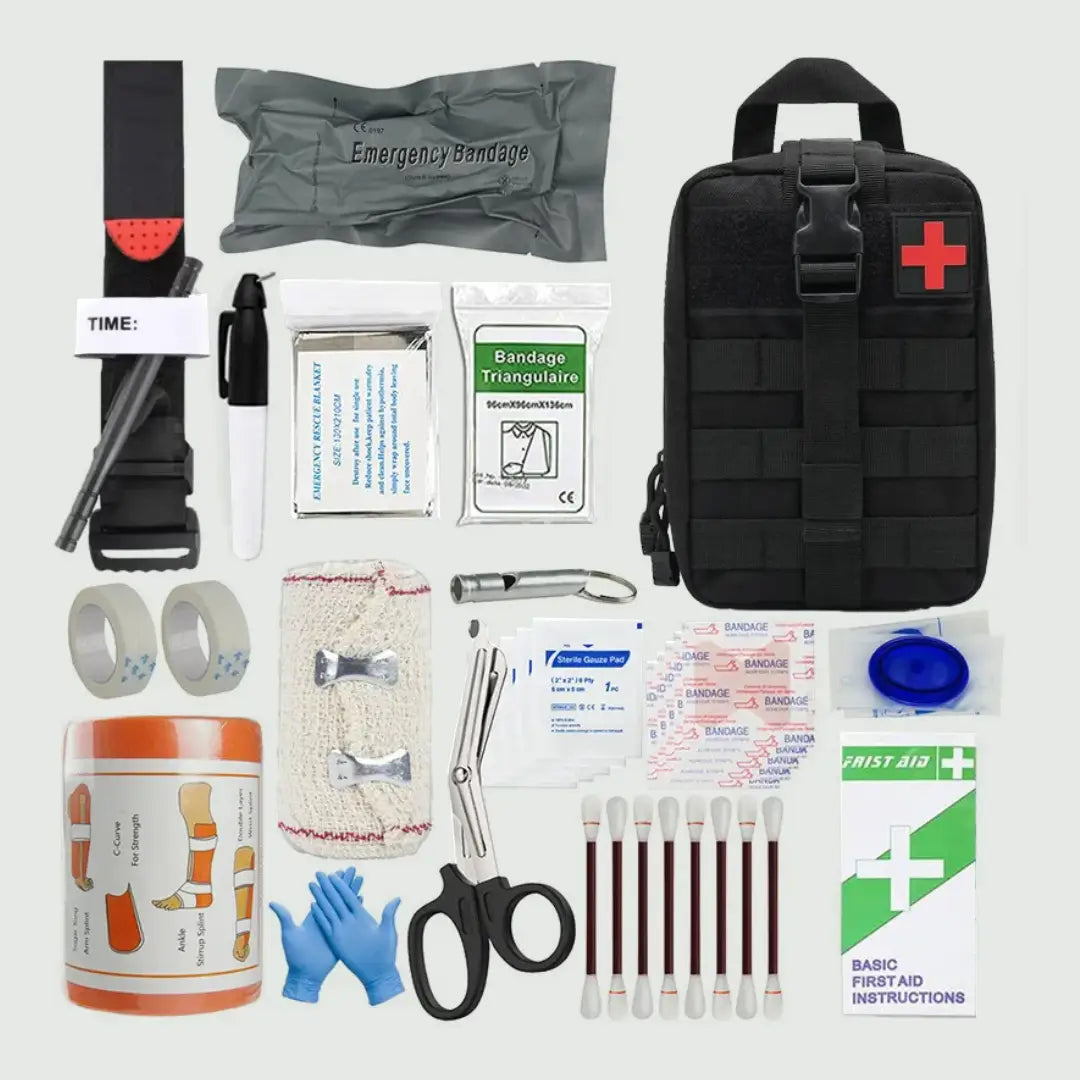 Mala com Kit de Primeiros Socorros Tático para Outdoor, Preparação Médica e Emergência
