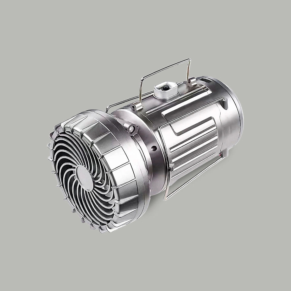 Lanterna de Campismo Solar com Ventoinha Ajustável e Powerbank