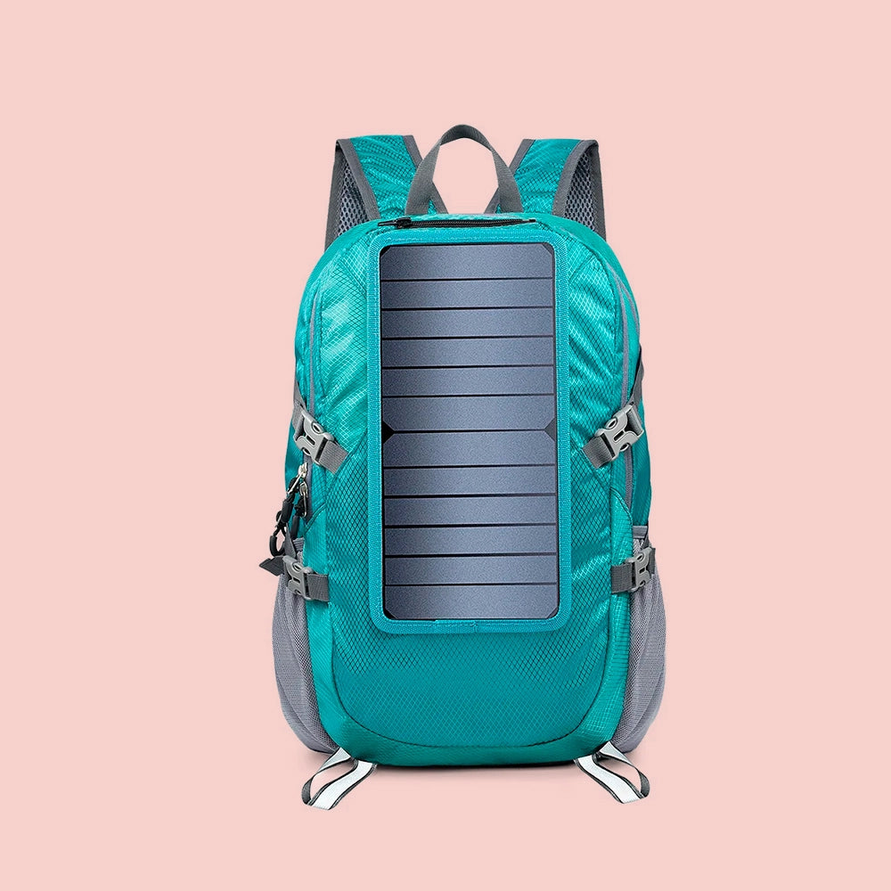 Mochila Solar Dobrável 30L com Painel Solar Removível 6.5W