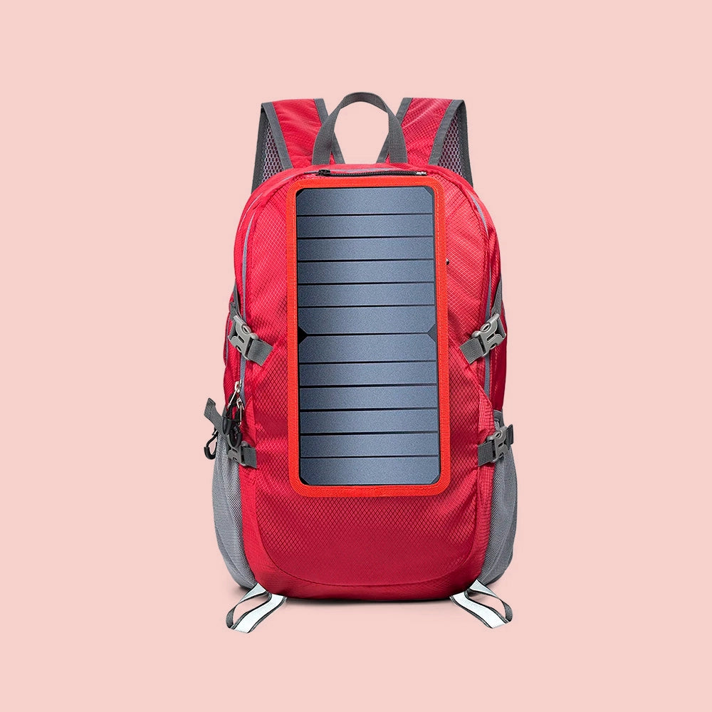 Mochila Solar Dobrável 30L com Painel Solar Removível 6.5W