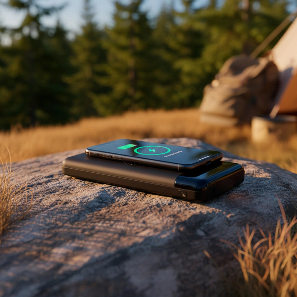 Powerbank Solar 12000mAh Wireless com até 6 Painéis Solares