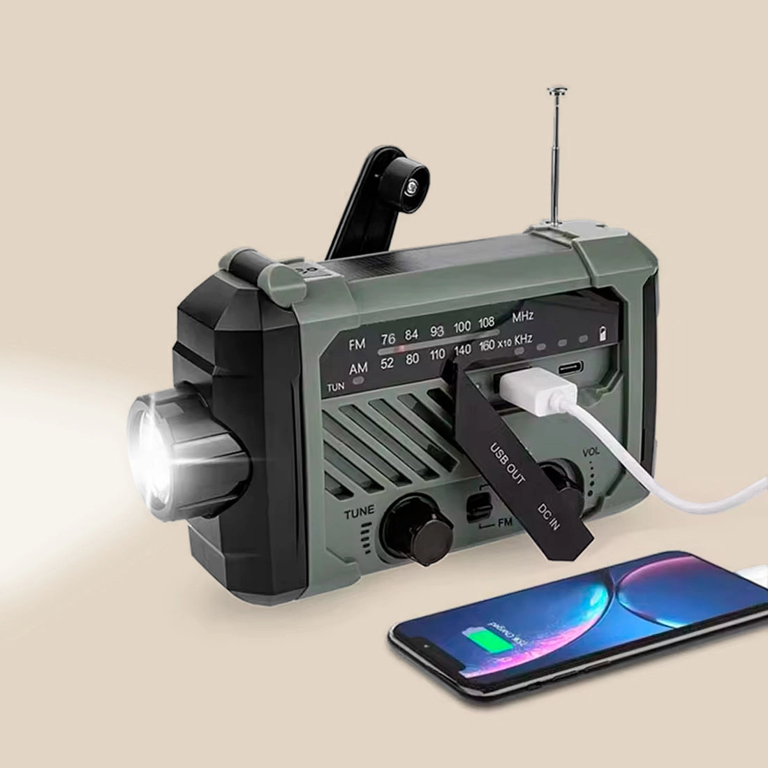 Rádio de Emergência a Energia Solar com Manivela