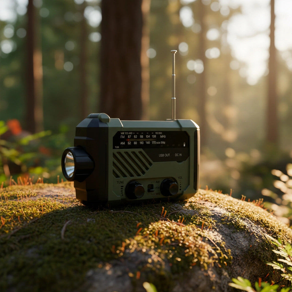 Rádio de Emergência a Energia Solar com Manivela