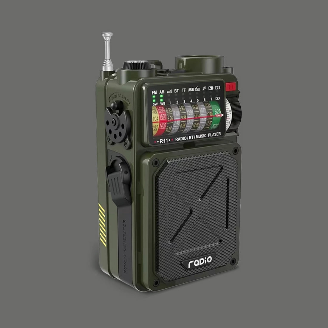 Rádio Portátil Vintage com Bluetooth 5.0 e Lanterna LED